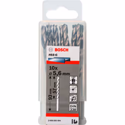 Forets hélicoïdaux PRO Metal HSS-G, longueur standard, 5,6 x 57 x 93 mm, 10 pièces Dure jusqu’à 2 fois plus longtemps qu’un f ...