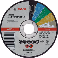 Bosch Disques à tronçonner Multi Construction – Rapido, Disque de coupe, Béton, Métal, Métal non Ferreux, Profil, Acier, Bosc ...