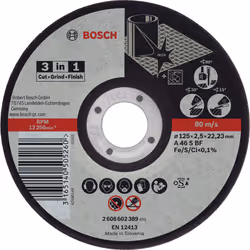 Bosch Disques 3-en-1, 12,5 cm, Gris, 2,5 mm, 1 pièce(s)
