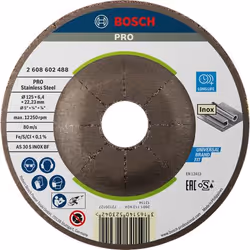 Bosch Disques à tronçonner Expert for Inox, Disque abrasif, Moyeu déporté, Métal, Acier inoxydable, 12,5 cm, 6 mm, 1 pièce(s)