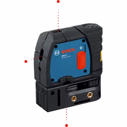 Bosch Laser points GPL 3 Professional, 30 m, 0,3 mm/m, 5°, Niveau à point, Noir, Bleu, Rouge, 24 h
