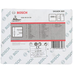 Clou à tête en d Bosch SN34DK 80R 3,1 mm rainuré à blanc 80 mm 3000 pièces