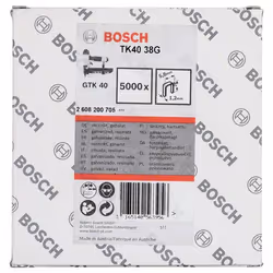Bosch 2 608 200 705, Pack d'agrafes, 3,8 cm, Fixation, 5000 agrafes, TK40 38G, Aluminium