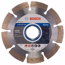 Disque à tronçonner diamanté Bosch PROFESSIONAL FOR STONE; 115 mm