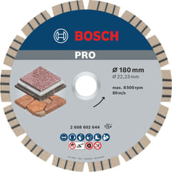 Bosch - Disque à tronçonner diamanté pro Stone 180 x 22,23 mm - 2608602644