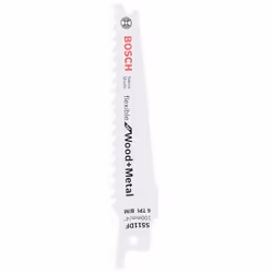 Bosch S 511 DF, Lames de scie sabre, Panneau aggloméré, Tuyau, Profil, Bois, Bois avec clous, Bimétal, 4,3 mm, 5 cm, 10 cm