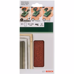 Papier de verre pour ponceuse orbitale Bosch 2609256A80; 93x185 mm; P40; 10 unités
