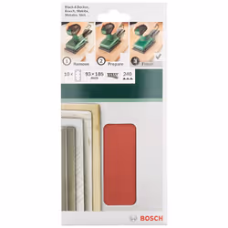 Papier de sable Bosch 2609256A85; 93x185 mm; K240; 10 unités - Vue supplémentaire 4