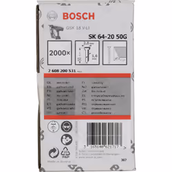 Ongle Bosch 2608200531; 50 mm; 2000 pcs .; galvanisé