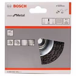 Bosch 2 608 622 101 Roue de fil et brosse en fil d'acier Roue à rayons 11,5 cm
