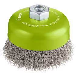 Informations techniques Contenu: 1 pc(s) Brosse boisseau, inox 100 mm, 0,3 mm, 8500 tr/min, 14 Brosse boisseau à fils ondulés ...