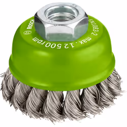 Informations techniques Contenu: 1 pc(s) Brosse boisseau, inox 65 mm, 0,35 mm, 12500 tr/min, 14 Brosse boisseau - fils torsad ...