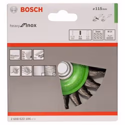 Bosch 2 608 622 106 Roue de fil et brosse en fil d'acier Roue à rayons 11,5 cm