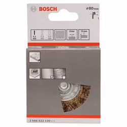 Bosch 2 608 622 130 Roue de fil et brosse en fil d'acier Roue à rayons 8 cm