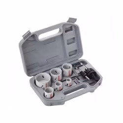 Ce coffret comprend : Scies trépans BIM : Ø 24, 27, 32, 35, 40, 52 mm Adaptateur Ø 14-30 mm Foret centreur Ø 6x35x75 mm Foret ...