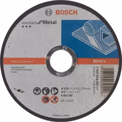 Bosch Disques à tronçonner Standard for Metal, Disque de coupe, Moyeu plat, Fonte, Métal non Ferreux, Tuyau, Profil, Acier, B ...