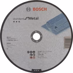 Bosch Disques à tronçonner Standard for Metal, Disque de coupe, Moyeu plat, Fonte, Métal non Ferreux, Tuyau, Profil, Acier, B ...