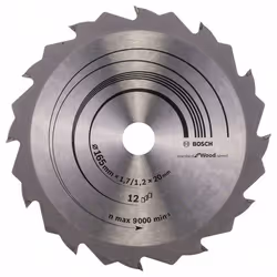 Lame de scie Bosch SPEEDLINE WOOD; 165x1,7x20,0 mm; Z12; 15°