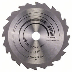 Lame de scie Bosch SPEEDLINE WOOD; 165x1,7x20,0 mm; Z12; 15°