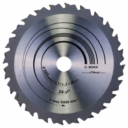 Lame de scie Bosch SPEEDLINE WOOD; 165x1,7x20,0 mm; Z24; 15°