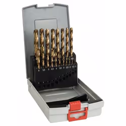 Ensemble de forets Bosch 2608587015; HSS-TIN; DIN 338; 19 unités