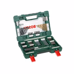 Bosch 2607017195, Perceuse, Ensemble de forets, Métal, pierre, Bois, 91 pièce(s), Phillips, Cruciforme, Torx