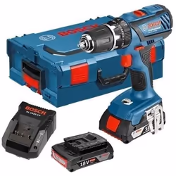 BOSCH Perceuse à percussion GSB18-2-LI plus avec 2 batteries 18V 20 Ah Li-ion et coffret de transport