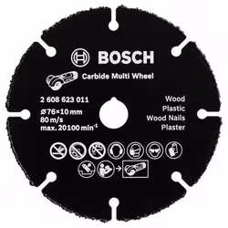 Bosch 2 608 623 011, Disque de coupe, Plaque de plâtre, Plastique, Bois, Bois avec clous, Bosch, 1 cm, 7,6 cm, - GWS 10.8-76 ...
