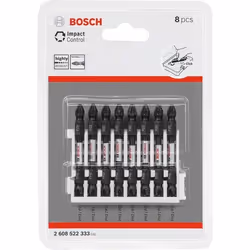 Jeu de douilles à impact Bosch 2608522333; PH2-PZ2; 65 mm; 8 unités