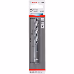 Bosch 2608577060 Foret à percussion en acier rapide 7 mm Caractéristiques : Corps solide (soudure en 2 pièces) pour une robus ...