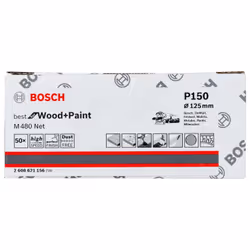 Abrasif maillé Bosch M480; 125 mm; P150, 50 unités