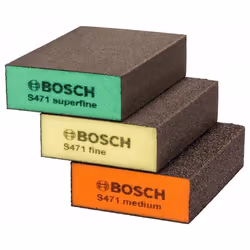Bosch 2 608 621 253, Éponge abrasive, Grain moyen/fin, mousse, Travail de finition, Décapant, Métal, Plastique, Bois, Multico ...