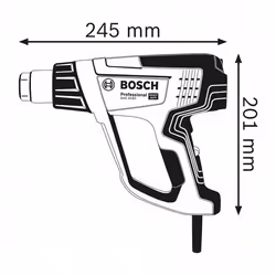 Bosch 0 601 2A6 201 pistolet thermique 500 l/min 630 °C 2000 W Noir, Bleu