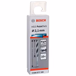 Foret en métal Bosch PointTeQ HSS; 2,1x49 mm; 10 unités