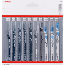 Bosch 2 607 011 170, Lames de scie sauteuse, Métal, Bois, Noir, Gris, Blanc, 10 pièce(s)