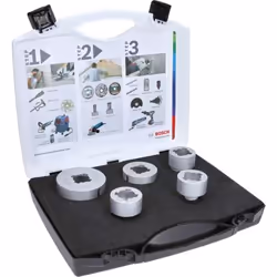 Bosch 2608599037 Kit frese a secco diamantate 5 parti 1 pz., Cutter, pierre, Carrelage, Bosch, Argent, 5 pièce(s)