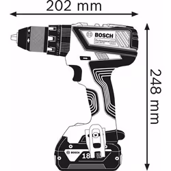 Bosch GSB 18V-28 Professional 1900 tr/min Noir, Bleu, Rouge