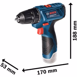 Perceuse Bosch GSR 120-Li; 12 V; 2x2,0 Ah accu. + Lampe de poche GLI 12V-300 - Vue supplémentaire 7