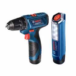 Perceuse Bosch GSR 120-Li; 12 V; 2x2,0 Ah accu. + Lampe de poche GLI 12V-300 - Vue supplémentaire 8