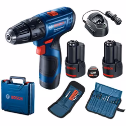 Visseuse combinée sans fil GSB 120-LI 2x 12V 2.0Ah + set d'embouts 23 pièces Données techniques : - Couple (tendre/dur/max.)  ...