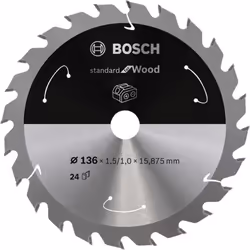 Bosch 2 608 837 667, Bois dur, Bois tendre, 13,6 cm, 1,59 cm, 1 mm, 11000 tr/min, 1,5 mm