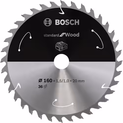 Bosch 2 608 837 677, Bois dur, Bois tendre, 16 cm, 2 cm, 1 mm, 9500 tr/min, 1,5 mm