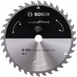 Bosch 2 608 837 682, Bois dur, Bois tendre, 16,5 cm, 1,59 cm, 1 mm, 9500 tr/min, 1,5 mm