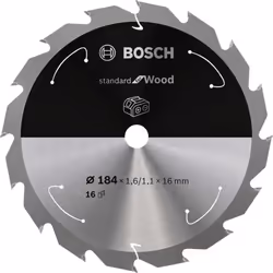 Bosch 2 608 837 697, Bois dur, Bois tendre, 18,4 cm, 1,6 cm, 1,1 mm, 7900 tr/min, 1,6 mm