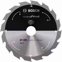 Bosch STANDARD FOR WOOD, Bois dur, Bois tendre, 19 cm, 3 cm, Pointe au carbure de tungstène (TCC), 1,1 mm, 7900 tr/min