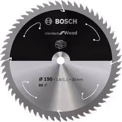 Bosch 2 608 837 711, Bois dur, Bois tendre, 19 cm, 3 cm, 1,1 mm, 7900 tr/min, 1,6 mm