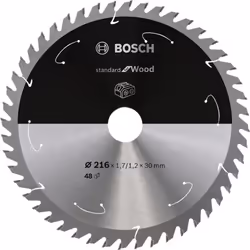 Bosch 2 608 837 726, Bois dur, Bois tendre, Bois, 21,6 cm, 3 cm, 1,2 mm, 7000 tr/min, 1,7 mm