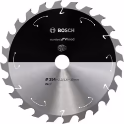 Bosch 2 608 837 733, Bois dur, Bois tendre, 25,4 cm, 3 cm, 1,6 mm, 6000 tr/min, 2,2 mm
