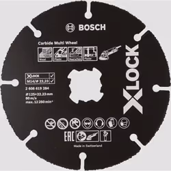 Bosch 2 608 619 284, Disque de coupe, Moyeu plat, Plaque de plâtre, Plastique, Bois, Bois avec clous, Bosch, 2,22 cm, 12,5 cm