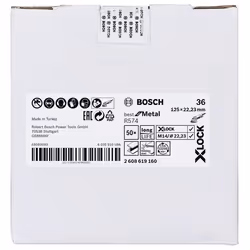 Feuille de ponçage pour meuleuse d'angle Bosch Best for Metal; Ø125 mm; K36